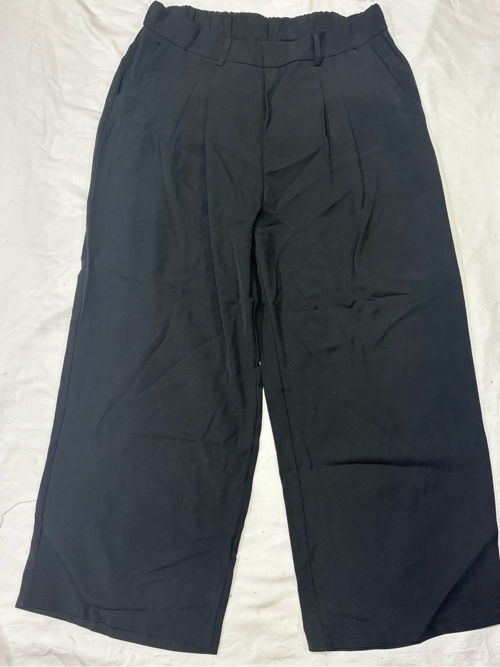 Black Men's Wide-Leg Dress Pants